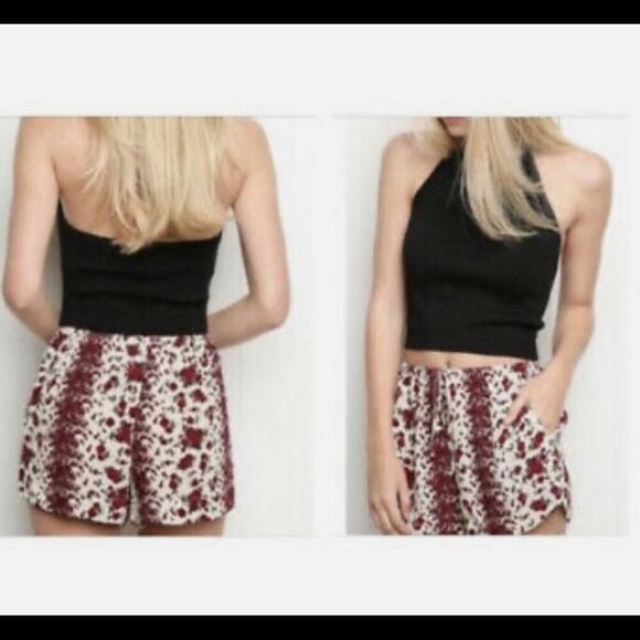 brandy melville shorts Eve Floral shorts New Summer Pockets Drawstring SZ small - Picture 3 of 10